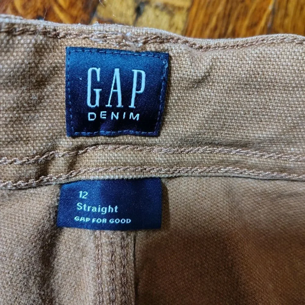 Gap Denim Painter Style Boys Tan Pants Size 12 Straight/T684